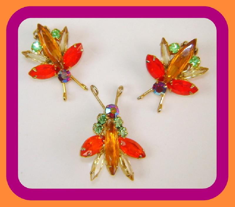 Front view of Multiple Colors Navettes Brooch