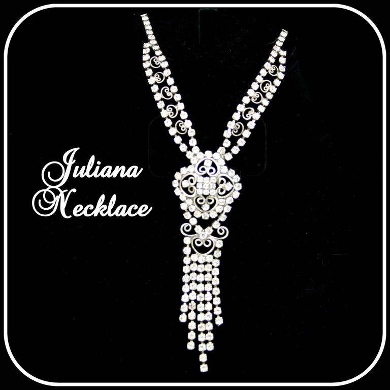 Front view of Clear Chatons Only Necklace