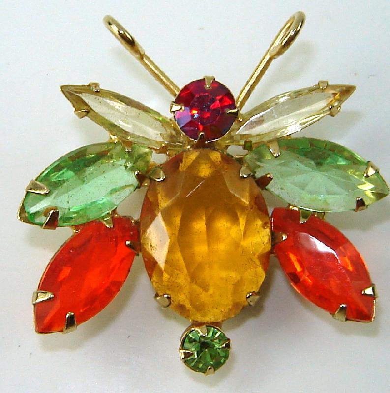Front view of Multiple Colors Oval Brooch