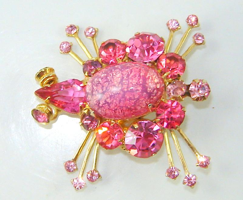 Front view of Pink Cabochons Multi-Color/Shaded Brooch