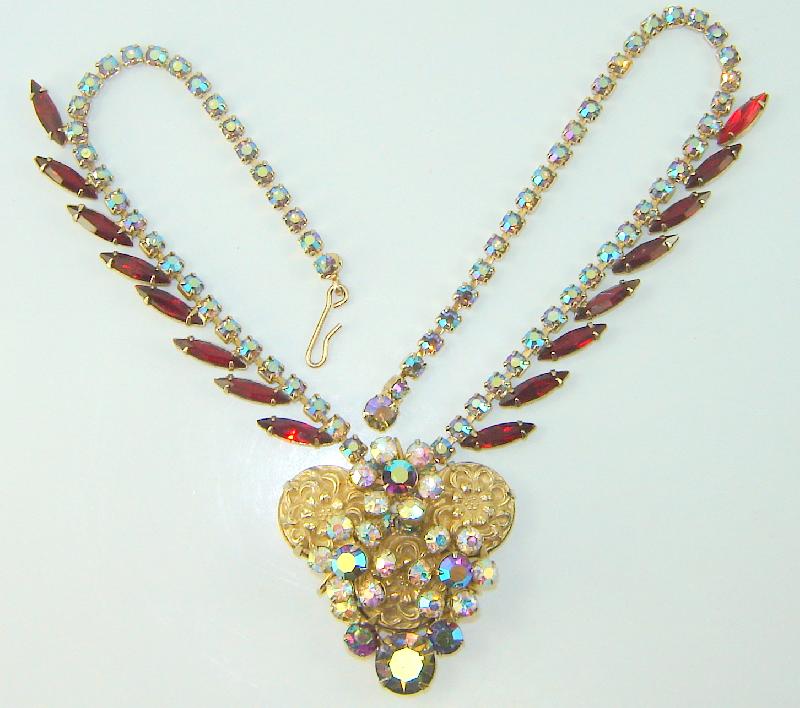 Front view of Red Navettes Necklace