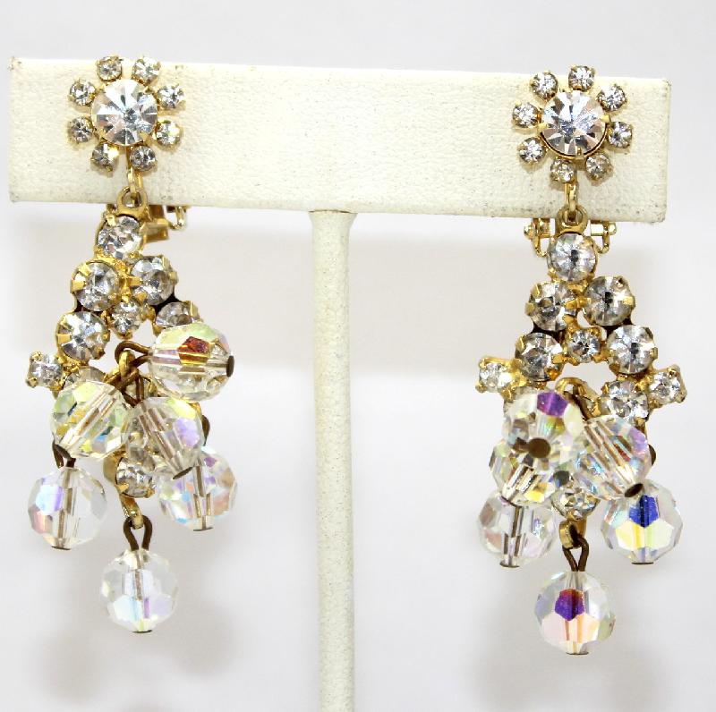 Front view of Clear Chatons Only Earrings Clip