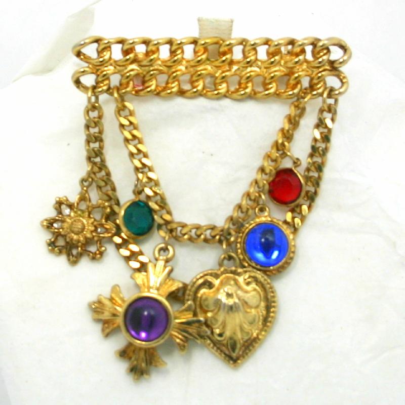 Front view of Multiple Colors Chatons Only Brooch