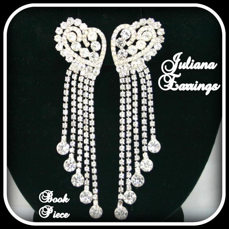 Front view of Clear Chatons Only Earrings Clip