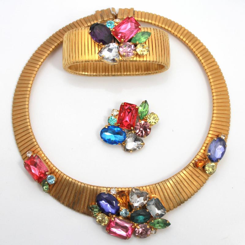 Front view of Multiple Colors Heart Brooch