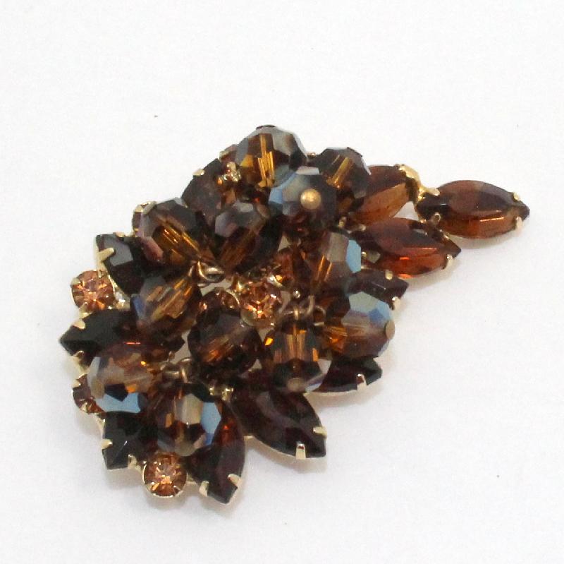 Front view of Topaz Navettes Brooch