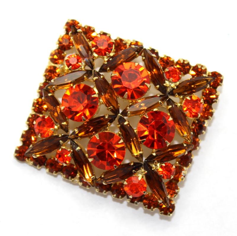 Front view of Topaz Navettes Brooch