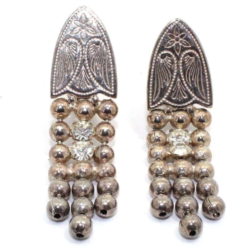 Front view of Clear Chatons Only Earrings Clip