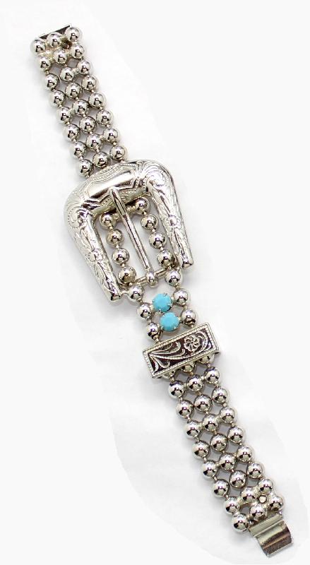 Front view of Turquoise Chatons Only Bracelet Flat Push In