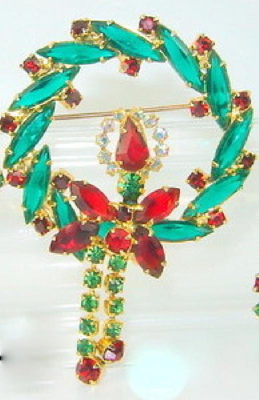 Front view of Multiple Colors Pear Brooch