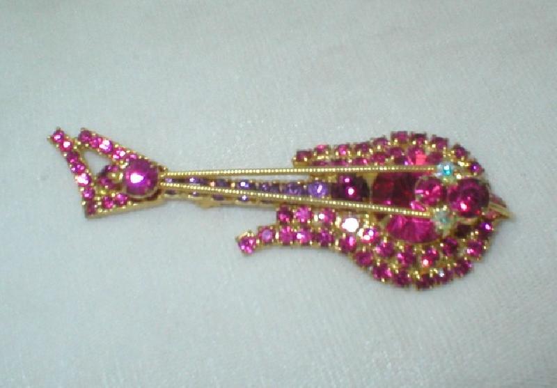 Front view of Pink Chatons Only Brooch