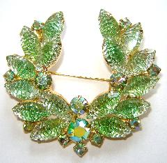 Green Navettes Givre Brooch