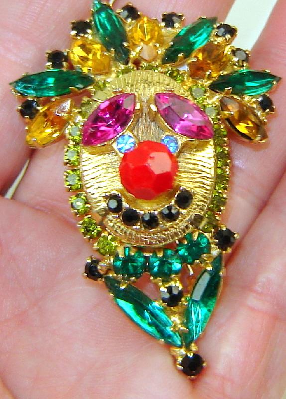 Front view of Multiple Colors Navettes Brooch