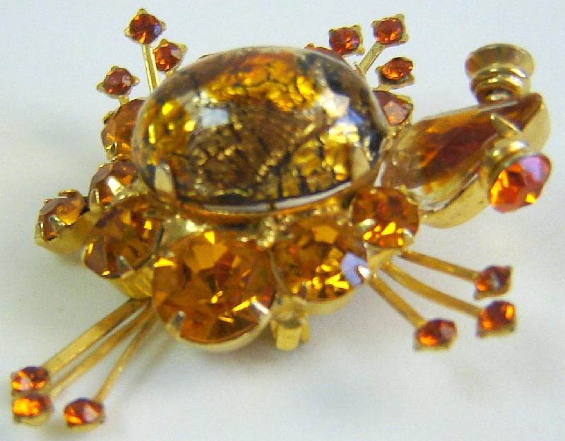 Front view of Topaz Cabochons Multi-Color/Shaded Brooch