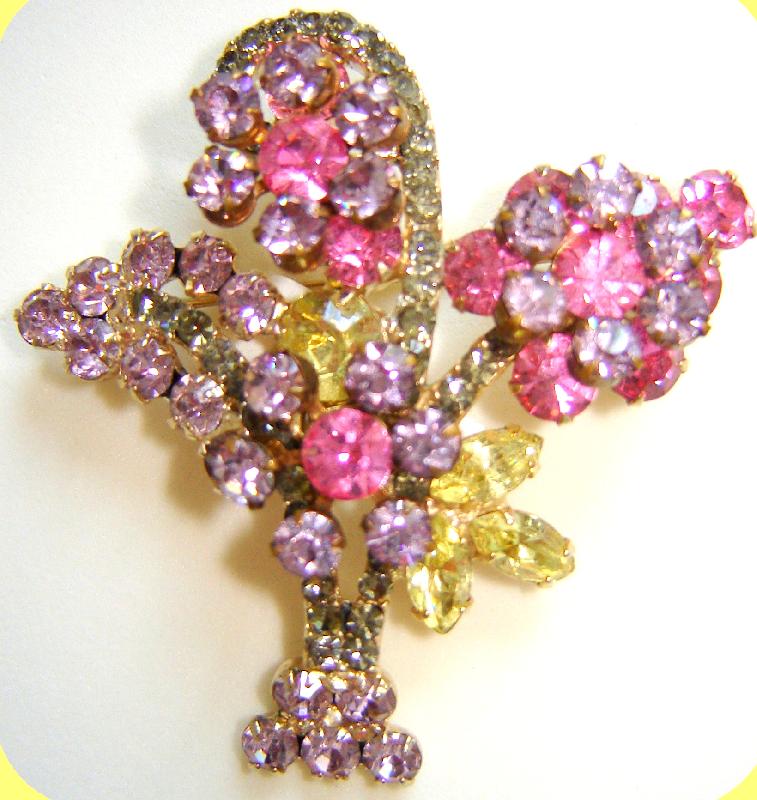 Front view of Pastel Navettes Brooch