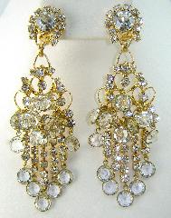 Clear Chatons Only Earrings Clip