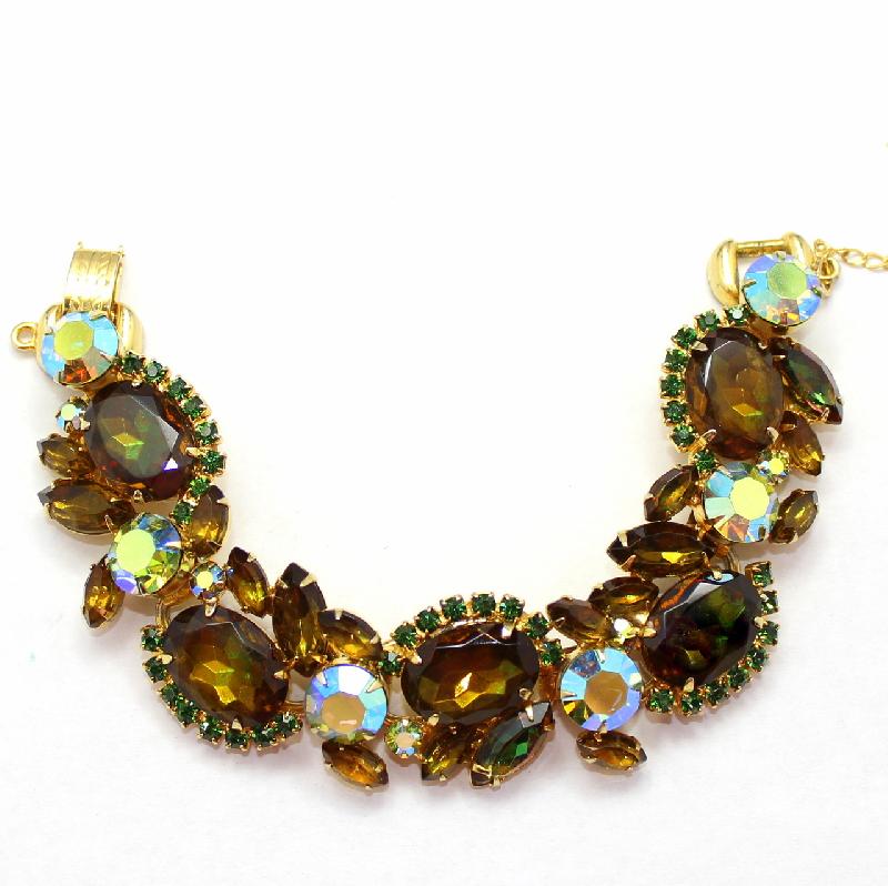 Front view of Topaz Oval Multi-Color/Shaded Bracelet 5 Link