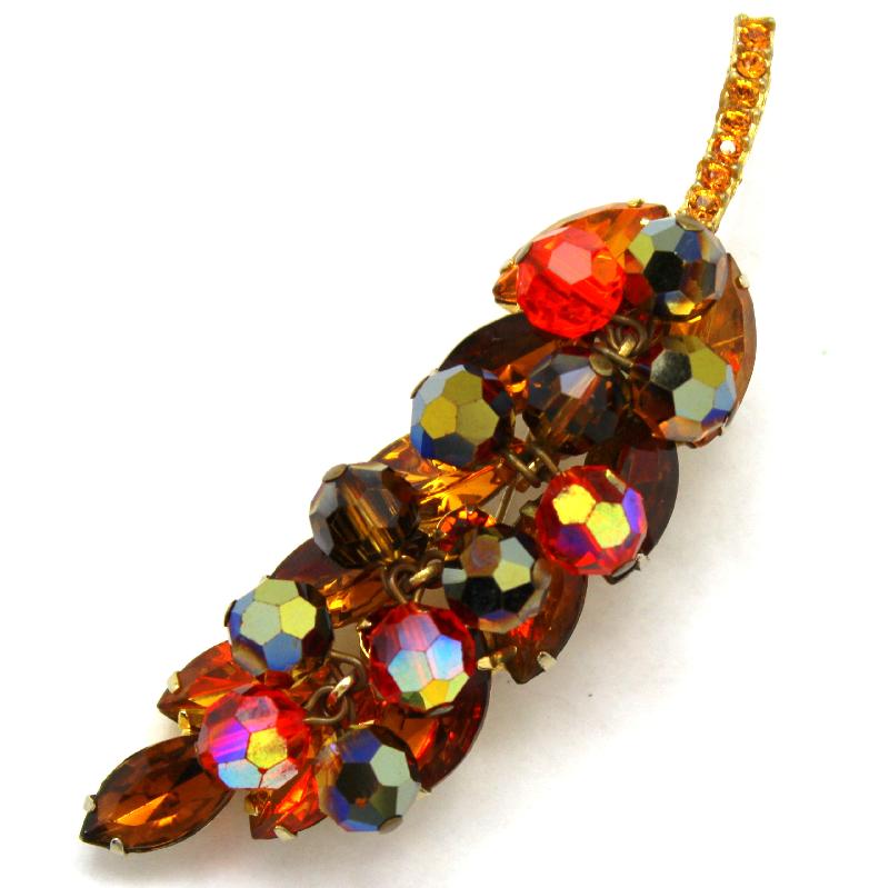 Front view of Topaz Navettes Brooch