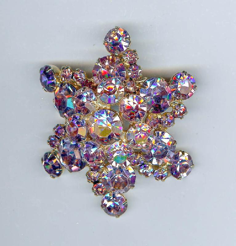 Front view of Purple (cardinal) Chatons Only Brooch