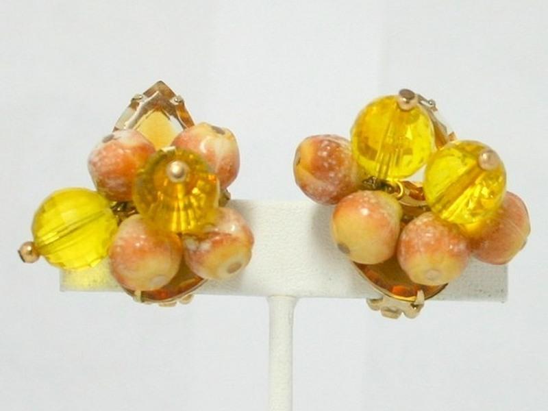 Front view of Topaz Pear Givre Earrings Clip