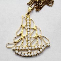White (chalk Or Milk) Chatons Only Pendant