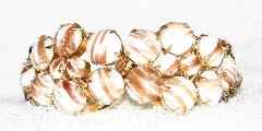 White (chalk Or Milk) Cabochons Striped Bracelet Clamper