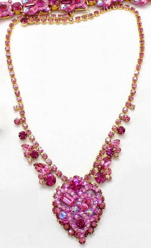 Front view of Pink Baguettes Necklace