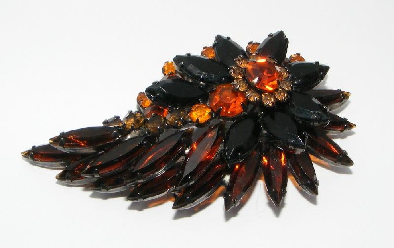 Front view of Topaz Navettes Brooch