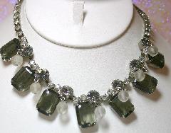 Gray (black Diamond) Emerald Cut Necklace
