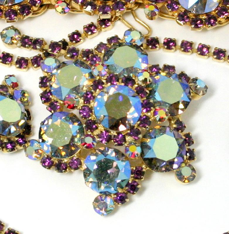 Front view of Purple (cardinal) Chatons Only Brooch