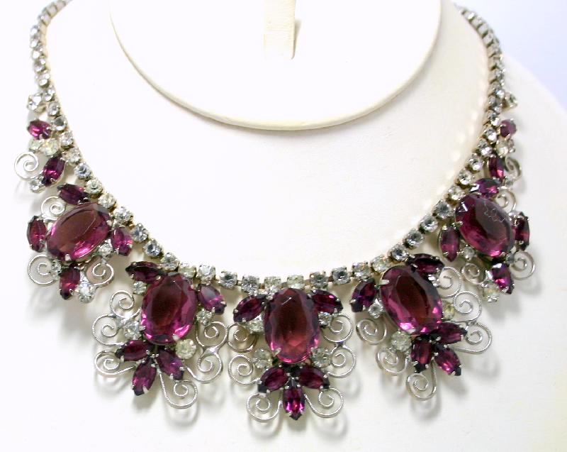 Front view of Purple (cardinal) Oval Necklace