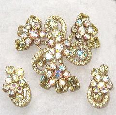 Yellow Emerald Cut Brooch