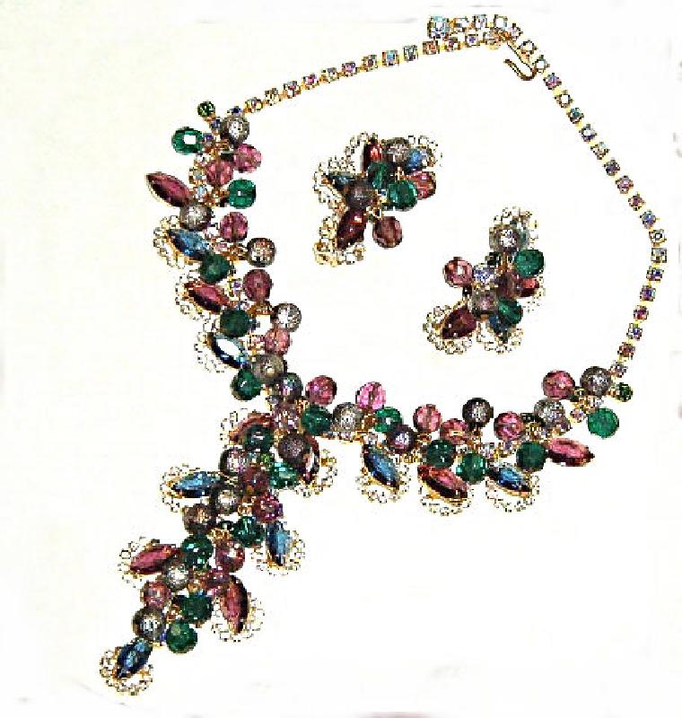 Front view of Multiple Colors Navettes Earrings Clip