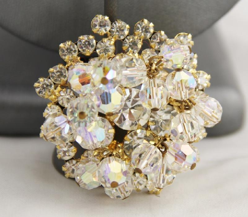 Front view of Clear Chatons Only Brooch