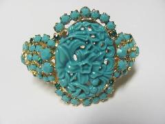 Turquoise Cabochons Molded/Cut Bracelet Clamper