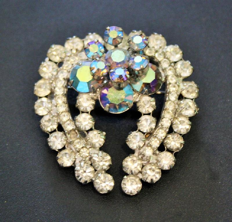 Front view of Clear Chatons Only Brooch