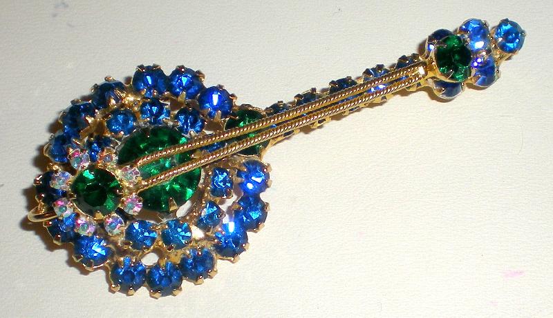 Front view of Blue Chatons Only Brooch