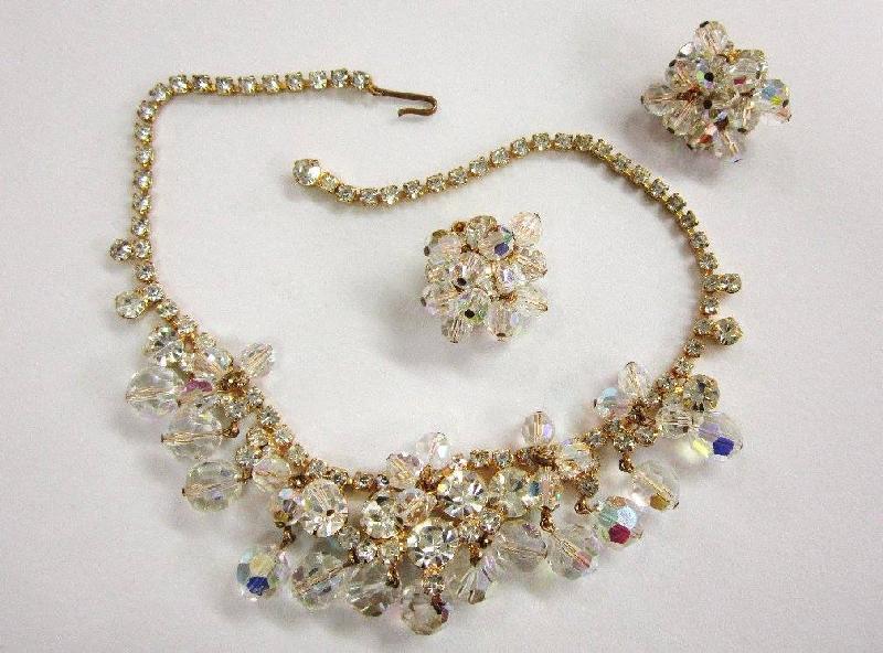 Front view of Clear Chatons Only Necklace