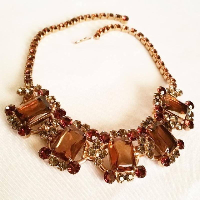 Front view of Topaz Emerald Cut Necklace