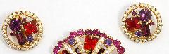Red Square Earrings Clip