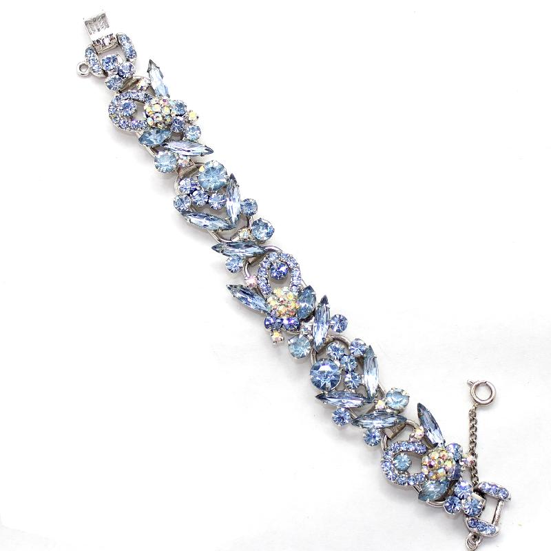 Front view of Blue Navettes Bracelet 5 Link