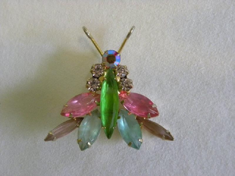 Front view of Pastel Navettes Brooch