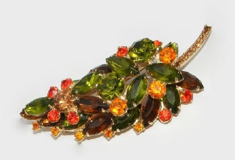 Front view of Fall Navettes Brooch
