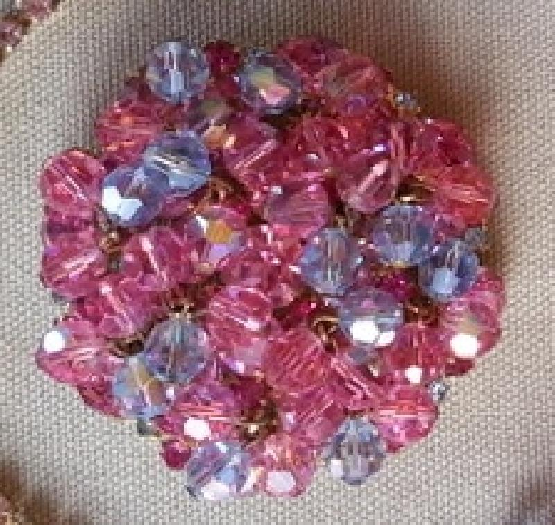 Front view of Pink Chatons Only Brooch