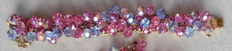 Front view of Pink Chatons Only Bracelet 5 Link