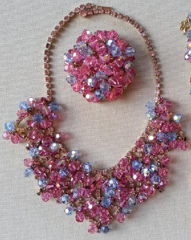 Front view of Pink Chatons Only Necklace