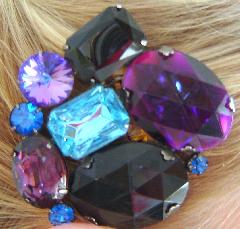 Purple (cardinal) Oval Rivoli/Margarita Brooch