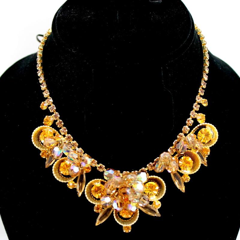 Front view of Topaz Navettes Necklace