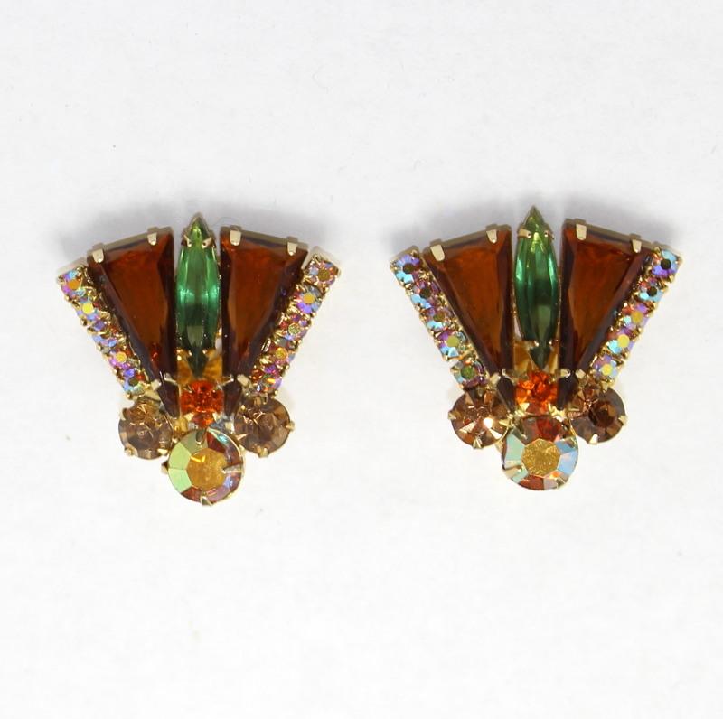 Front view of Topaz Triangle Earrings Clip