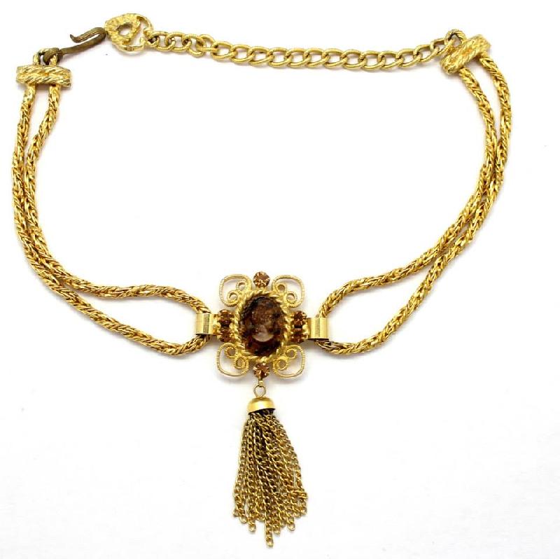 Front view of Topaz Oval Necklace